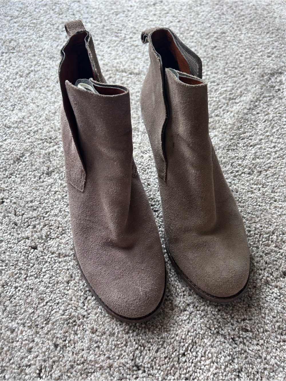 Lucky Brand Taupe Suede  Ankle Boots